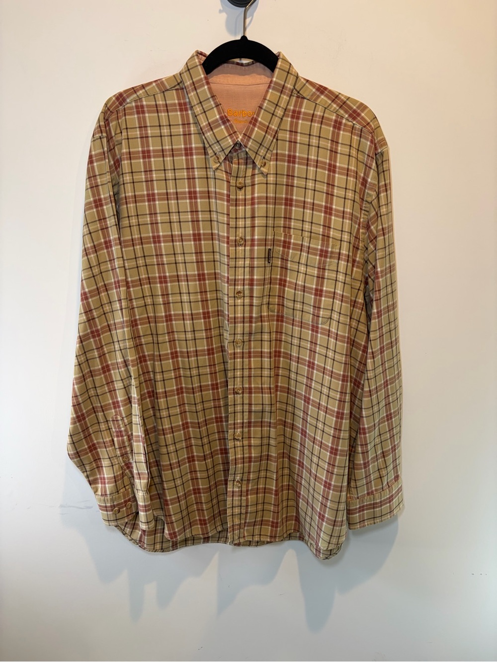 Barbour Men's Plaid Button-Down Shirt - Beige, Brown & Red